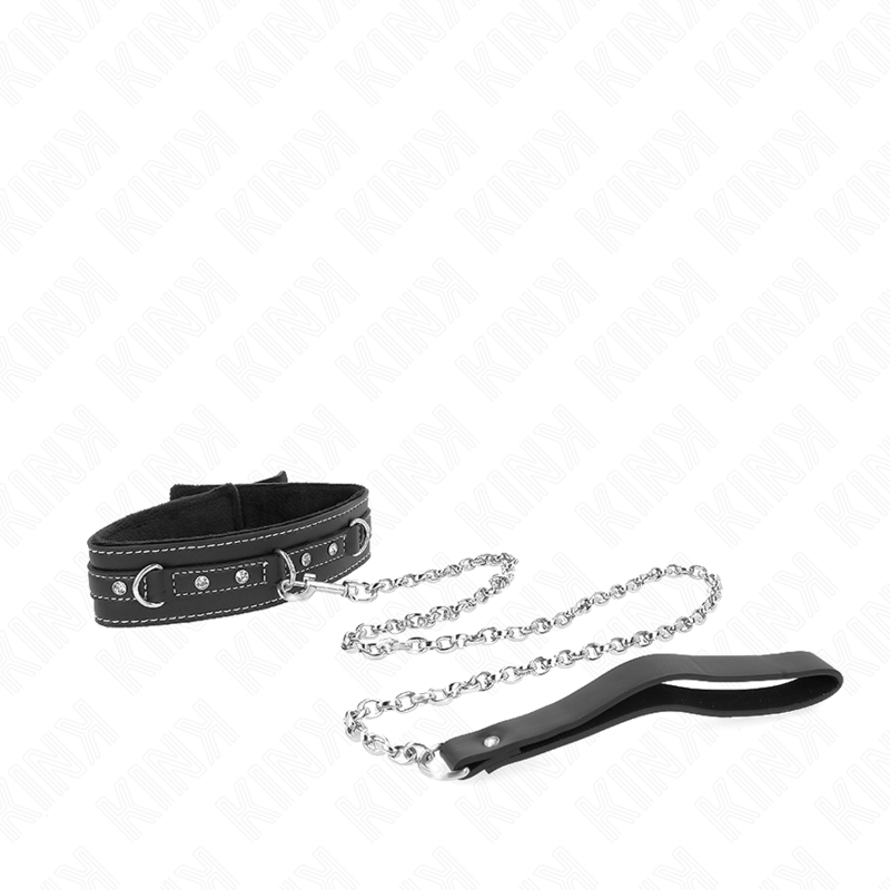 KINK COLLAR & GAG Collier Cuir Pvc Ceinture 105 Cm Rivet Strass 41,5 X 4 Cm — vue alternative