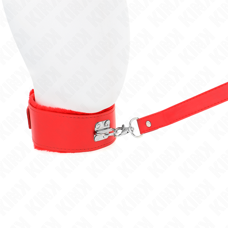 KINK COLLAR & GAG Collier Laisse 116 Cm Clous Argentés Modèle 4 Rouge Ajust... — vue arrière