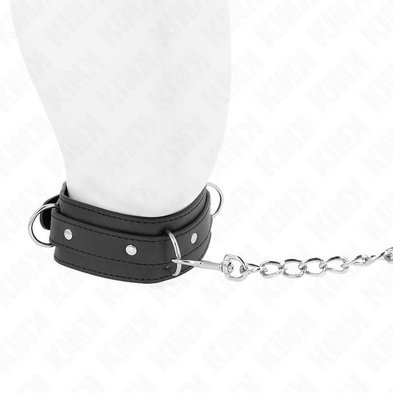 KINK COLLAR & GAG Collier Laisse 65 Cm 3 Anneaux Modèle 1 Réglable 38-49 Cm... — vue alternative