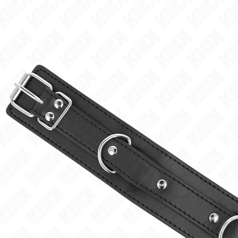 KINK COLLAR & GAG Collier Laisse 65 Cm 3 Anneaux Modèle 1 Réglable 38-49 Cm... — accessoires inclus