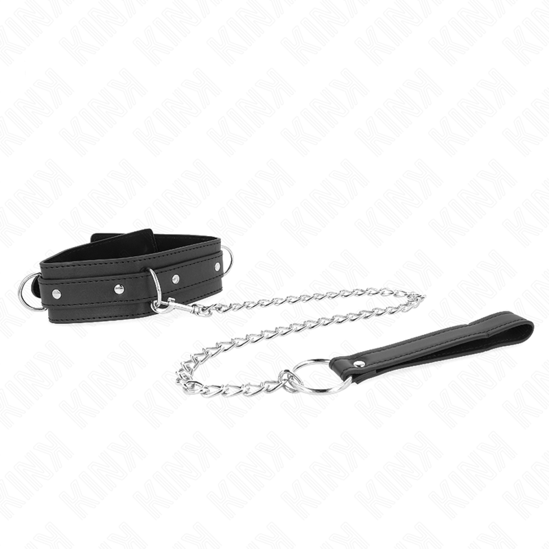 KINK COLLAR & GAG Collier Laisse 65 Cm 3 Anneaux Modèle 1 Réglable 38-49 Cm... — vue détaillée