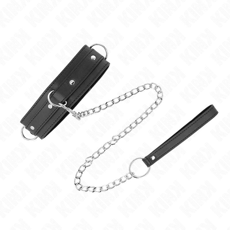 KINK COLLAR & GAG Collier Laisse 65 Cm 3 Anneaux Modèle 1 Réglable 38-49 Cm... — vue arrière