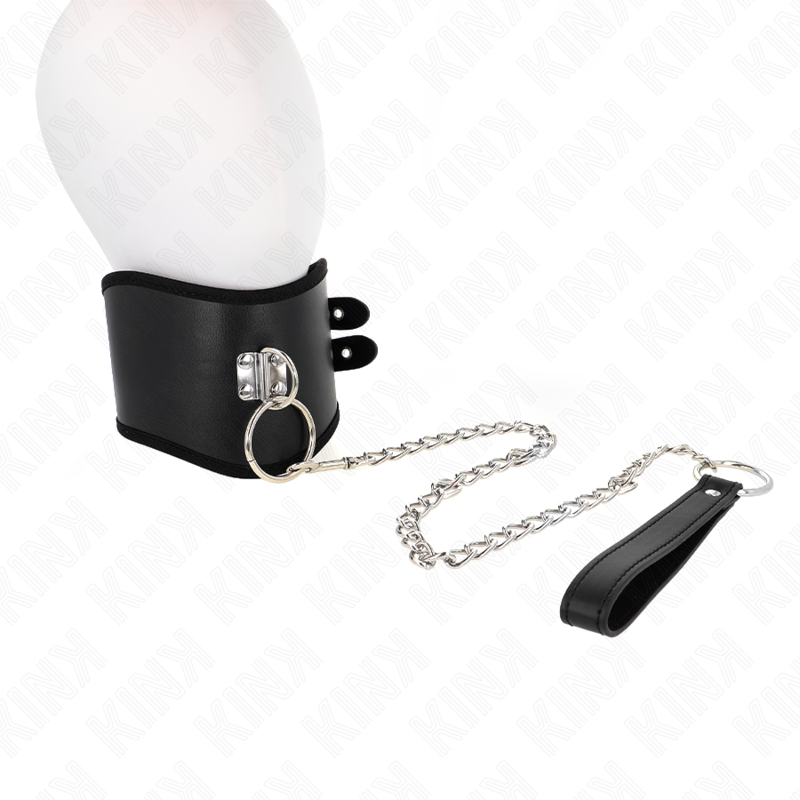 KINK COLLAR & GAG Collier 65 Cm Large Bracelet Réglable 40-55 Cm X 10 Cm - Aura Intime