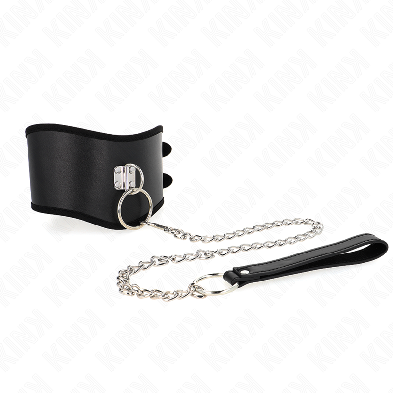 KINK COLLAR & GAG Collier 65 Cm Large Bracelet Réglable 40-55 Cm X 10 Cm — vue détaillée