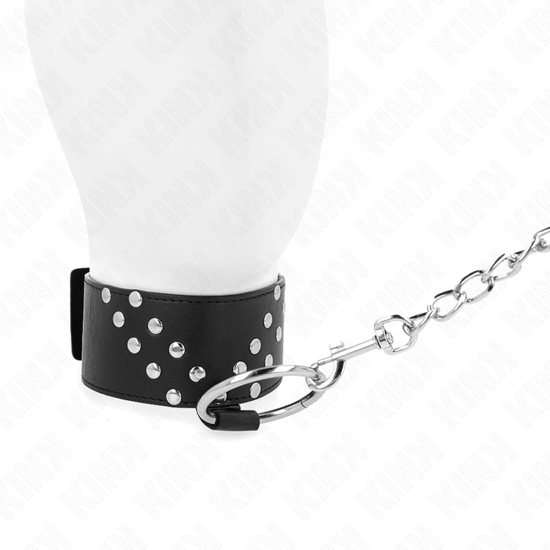 KINK COLLAR & GAG Collier Ceinture 65 Cm Rivet V Réglable 36-43 Cm X 5 Cm — accessoires inclus
