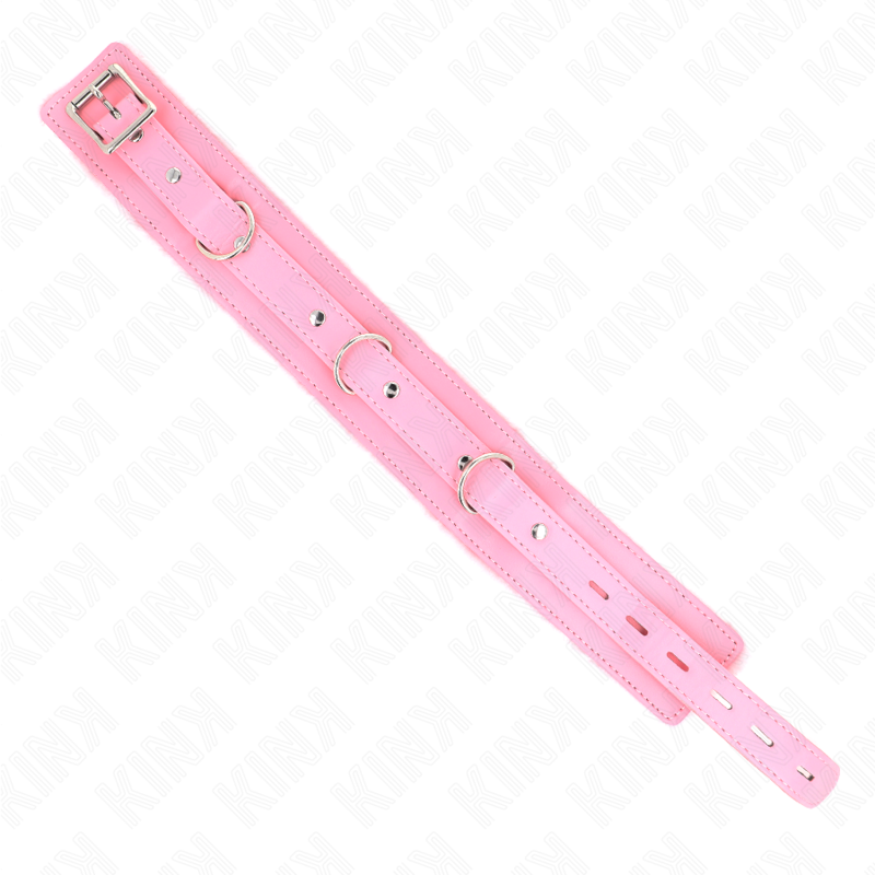 KINK COLLAR & GAG Collier Laisse 65 Cm Restrictions Rose 36-42 Cm X 5,5 Cm — accessoires inclus