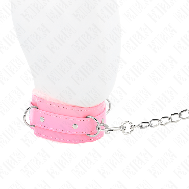 KINK COLLAR & GAG Collier Laisse 65 Cm Restrictions Rose 36-42 Cm X 5,5 Cm — vue arrière