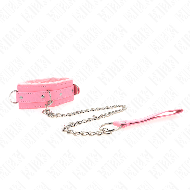 KINK COLLAR & GAG Collier Laisse 65 Cm Restrictions Rose 36-42 Cm X 5,5 Cm — vue alternative