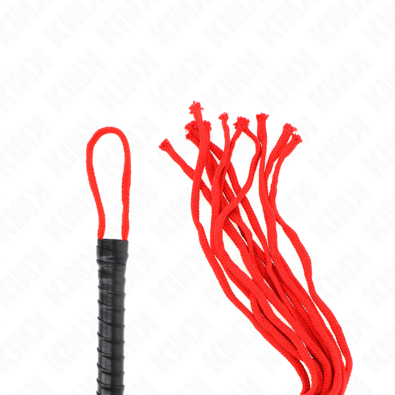 KINK IMPACT & TOUCH Fouet Corde Rojo 56 Cm — accessoires inclus