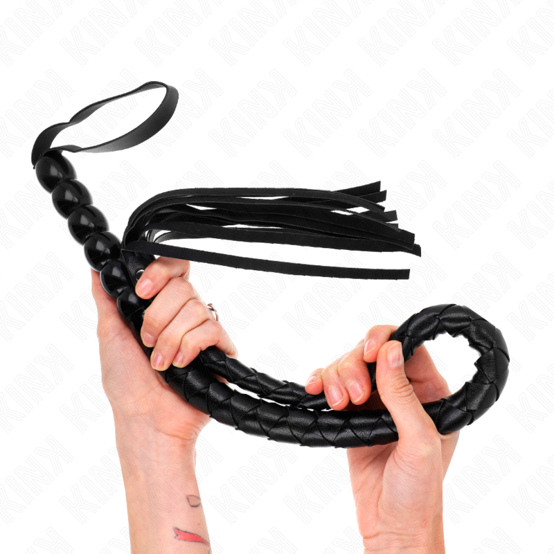 KINK IMPACT & TOUCH Fouet Serpent Perles 80 Cm - Aura Intime
