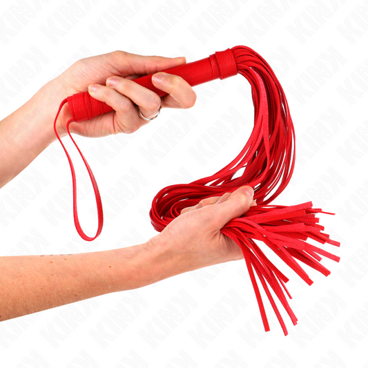 KINK IMPACT & TOUCH Fouet Pvc Souple Rouge 70 Cm - Aura Intime