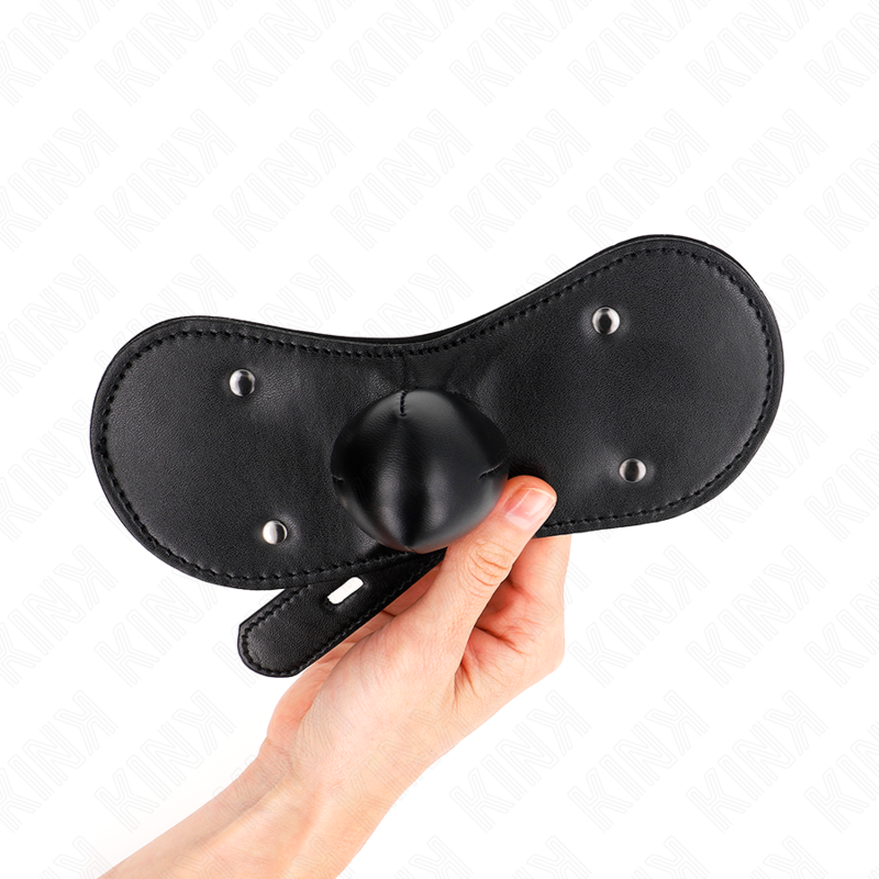 KINK COLLAR & GAG Masque Boucles Ball Gag Serrure Réglable 42-60 Cm — vue alternative