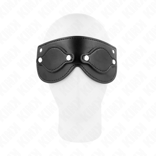 KINK MASKED ALLURE Masque Cuirette Cache-Yeux Détachables 22 X 9 Cm - Aura Intime