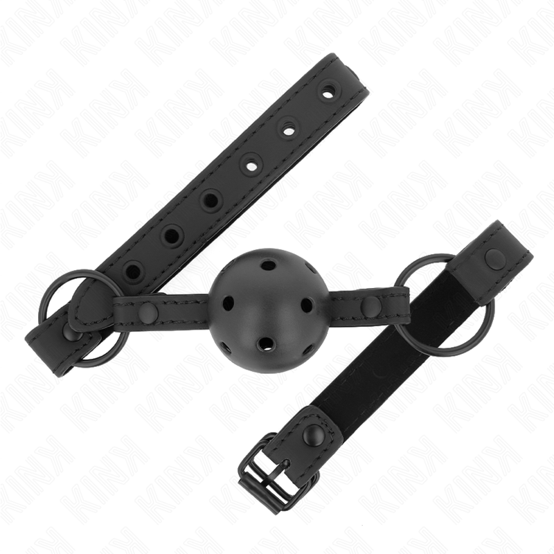 KINK COLLAR & GAG Balle Néoprène 4,5 Cm Bag 63,5 X 2 Cm Réglable 41 X 59 Cm - Aura Intime