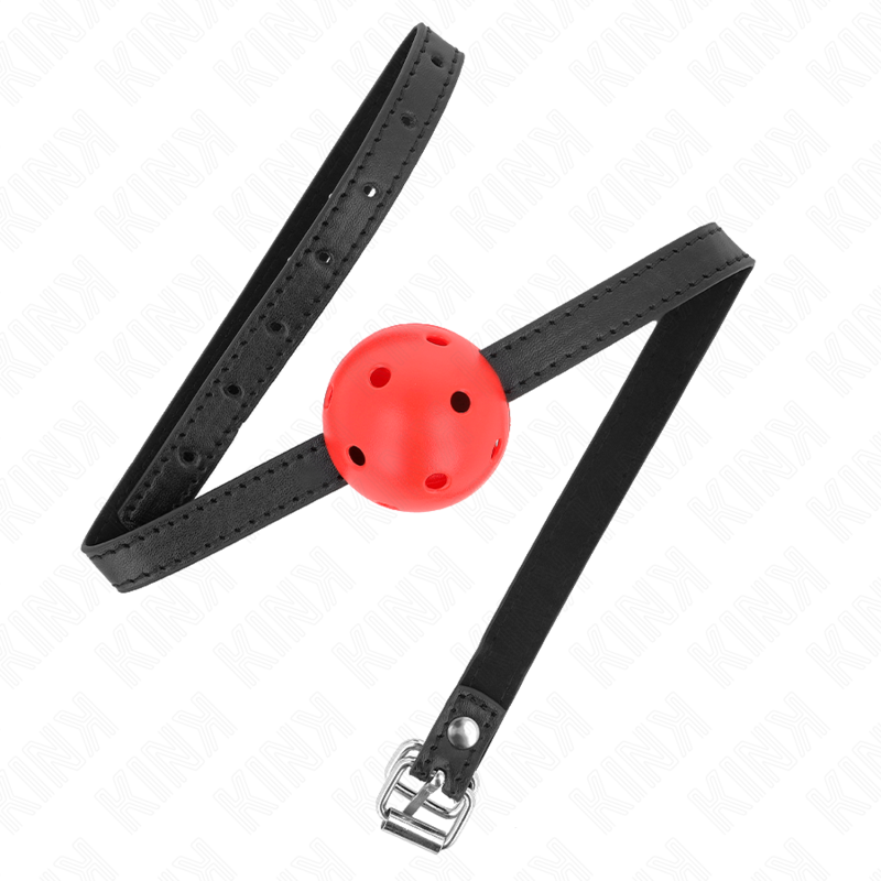 KINK COLLAR & GAG Bâillon À Boule Simplicité Rouge Respirant 4,5 Cm 62 X 1,... — vue détaillée