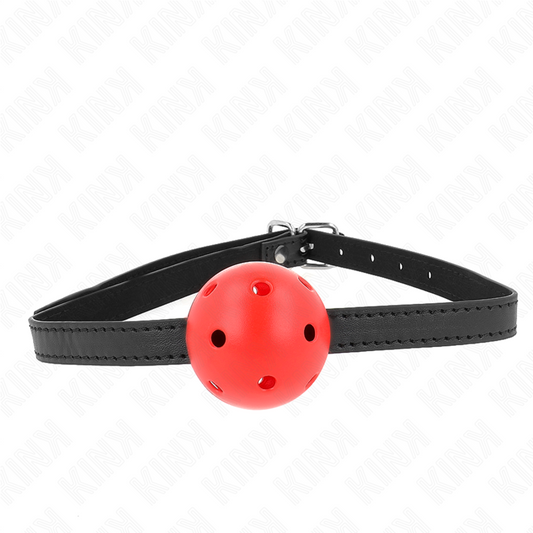 KINK COLLAR & GAG Bâillon À Boule Simplicité Rouge Respirant 4,5 Cm 62 X 1,... - Aura Intime