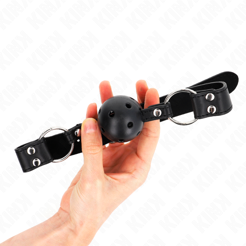 KINK COLLAR & GAG Bâton Respirant 4 Cm Double Rivet Modèle 1 Noir 62,5 X 2,... — vue détaillée
