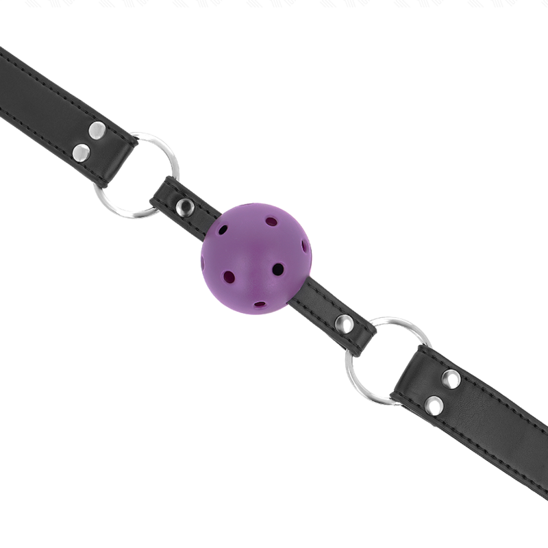 KINK COLLAR & GAG Balle Respirante 4 Cm Bag Double Rivet Violet 62,5 X 2,5 ... — vue arrière