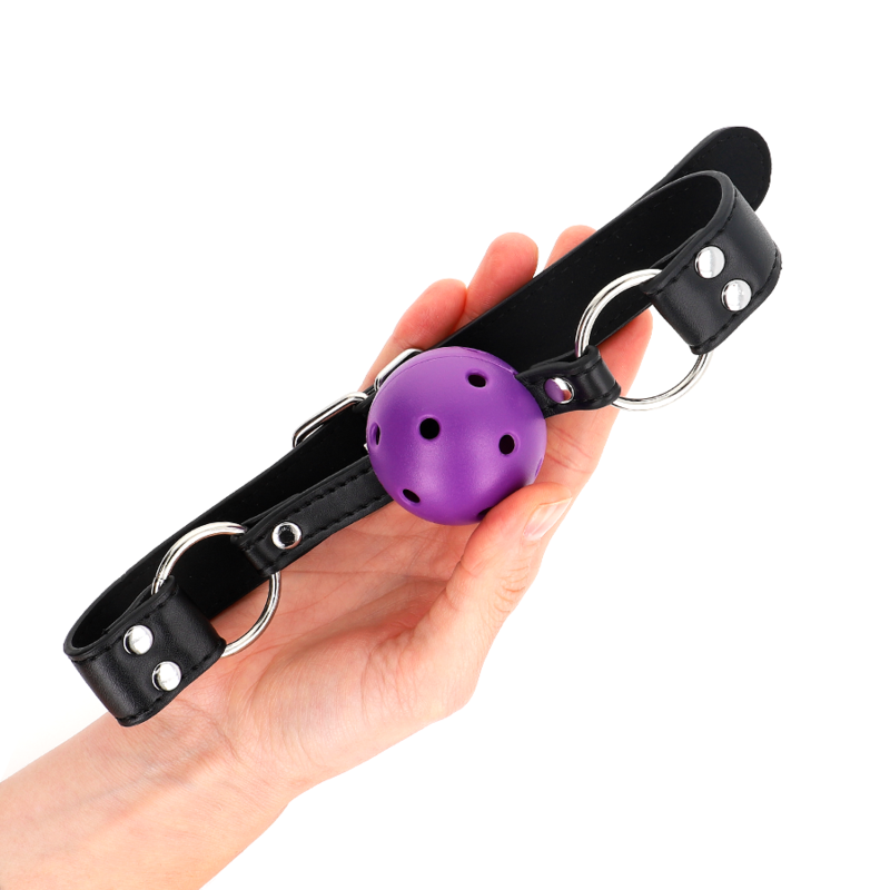 KINK COLLAR & GAG Balle Respirante 4 Cm Bag Double Rivet Violet 62,5 X 2,5 ... — vue alternative