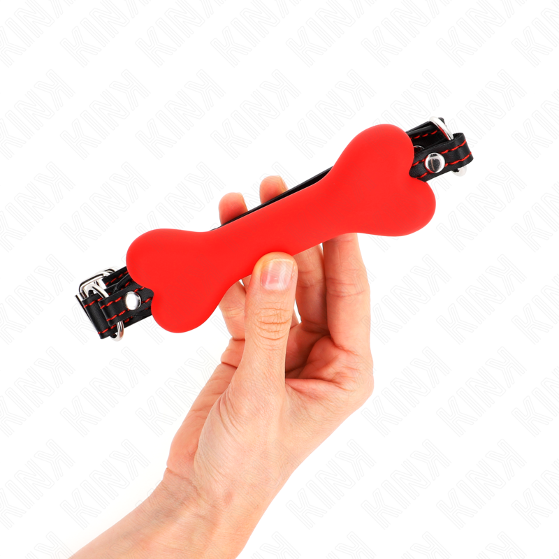 KINK COLLAR & GAG Os Rouge 12 Cm Bag 63 X 2 Cm — vue détaillée