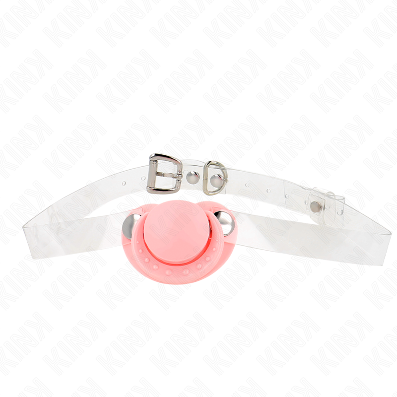 KINK COLLAR & GAG Gag Forme Sucette Rose 5,5 X 4 Cm Ajustable 43-60 Cm - Aura Intime