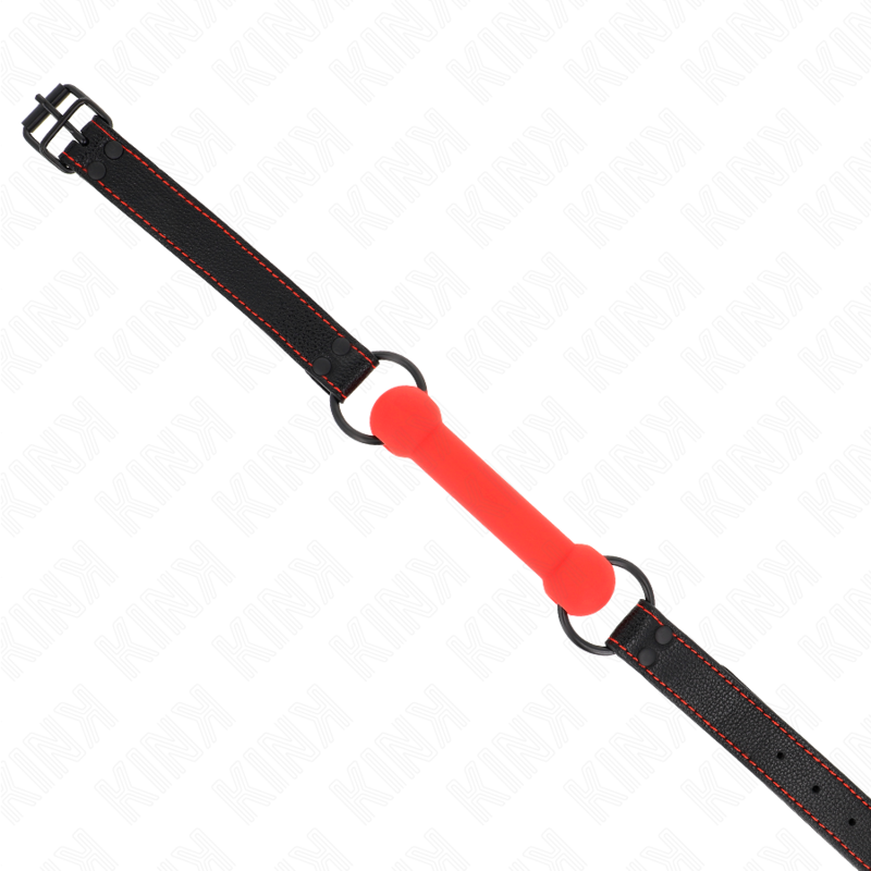 KINK COLLAR & GAG Gag Os Sangle Cuirette Rouge Ajustable 41-57 Cm — vue alternative