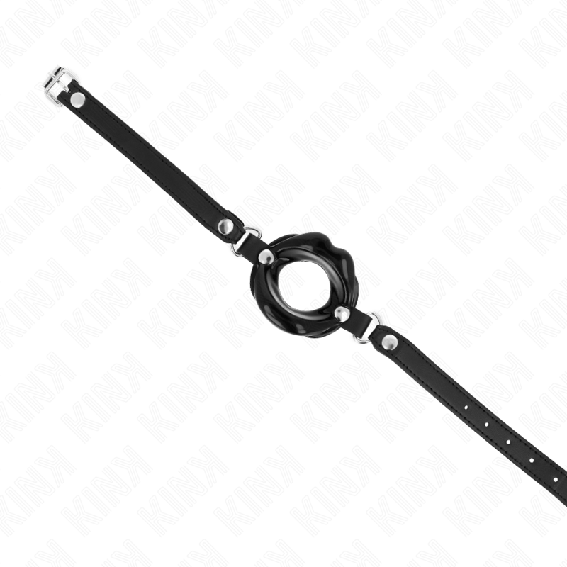 KINK COLLAR & GAG Bâton Lip 8 Cm Sangle Cuir Noir 63 X 2 Cm Ajustable 39-58 Cm — vue alternative