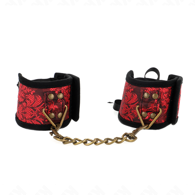 KINK WRIST RESTRAINT Attache-Poignets Scandal Détails Dentelle Rouge-Noir 24,5... - Aura Intime