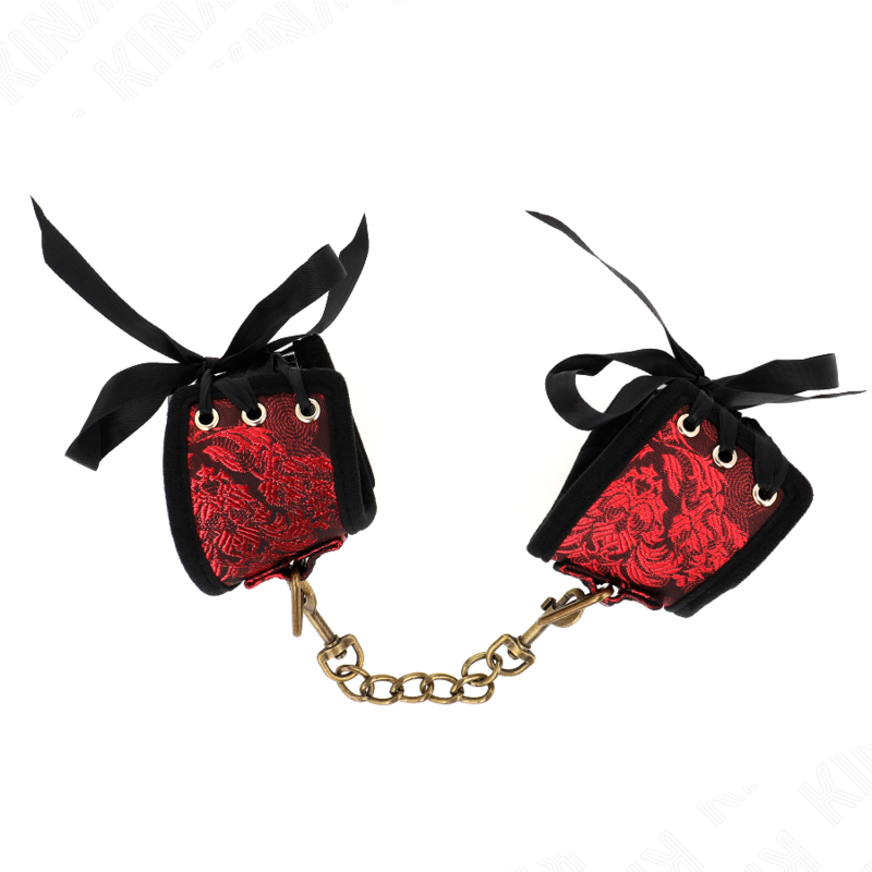 KINK WRIST RESTRAINT Attache-Poignets Scandal Détails Dentelle Rouge-Noir 24,5... — vue détaillée