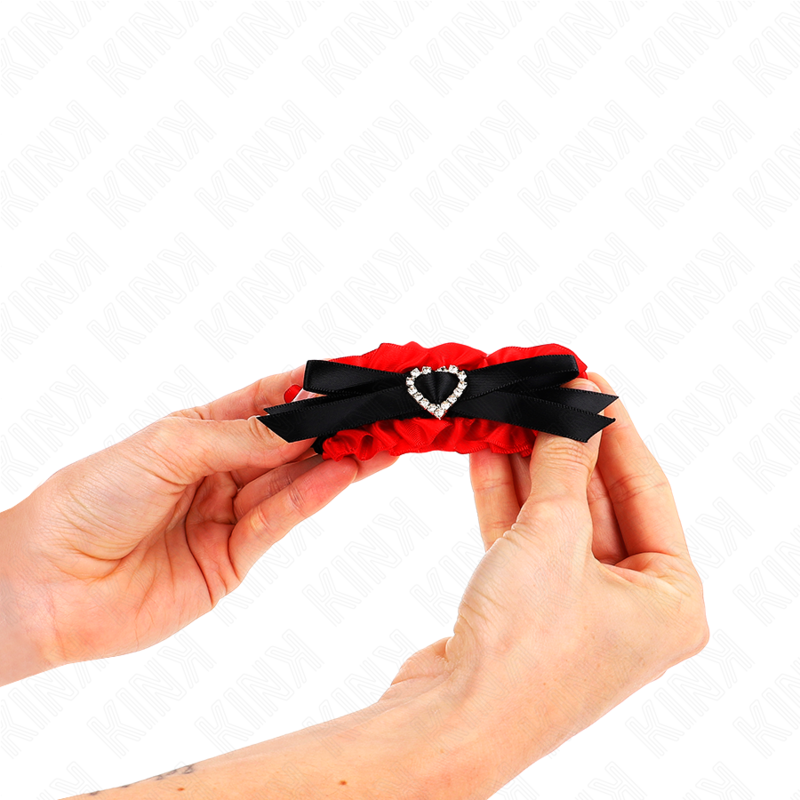 KINK WRIST RESTRAINT Attentes-Poignets Élastiques Dentelle Détails Coeur Rouge... — vue arrière