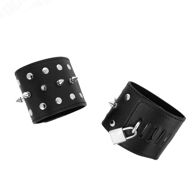 KINK WRIST RESTRAINT Appareils-Poignets Punk Pointes 25 X 6 Cm — vue détaillée