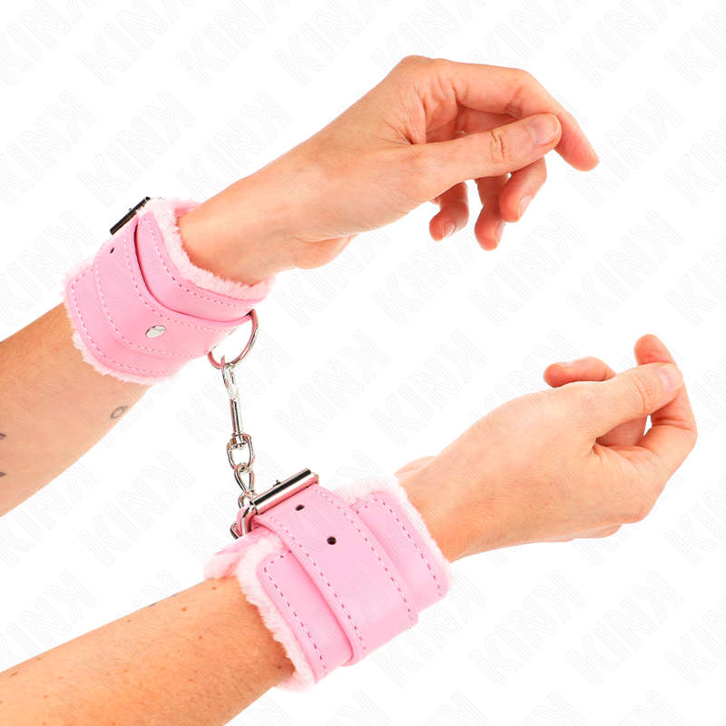 KINK WRIST RESTRAINT Appui-Poignets Doublés Fourrure Rose Ceinture Rose Réglab... — vue alternative
