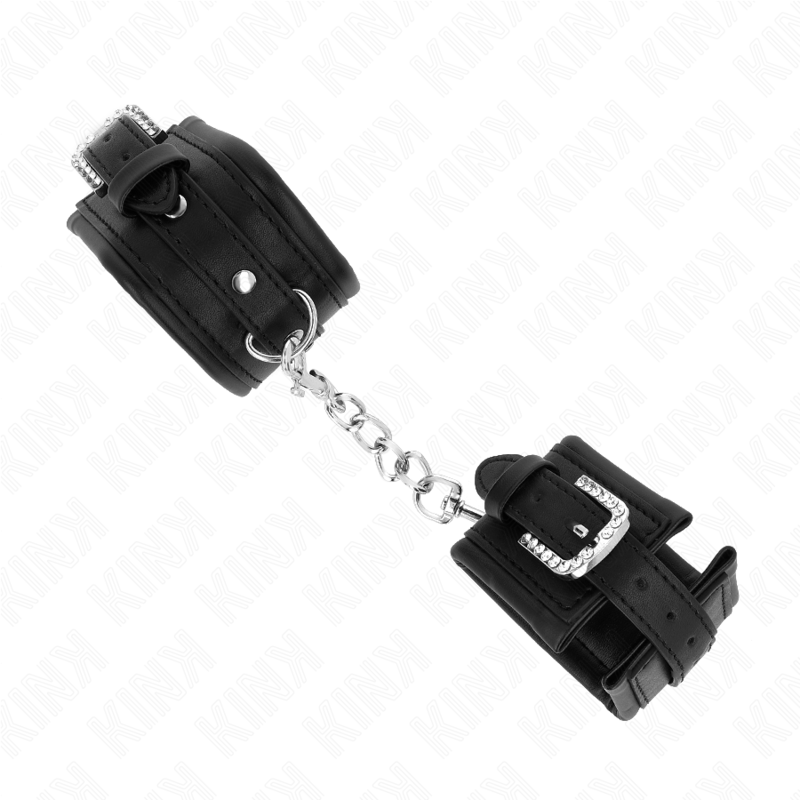 KINK WRIST RESTRAINT Appareils-Poignets À Boucle Strass Noir Ajustable 25-32 C... — vue détaillée