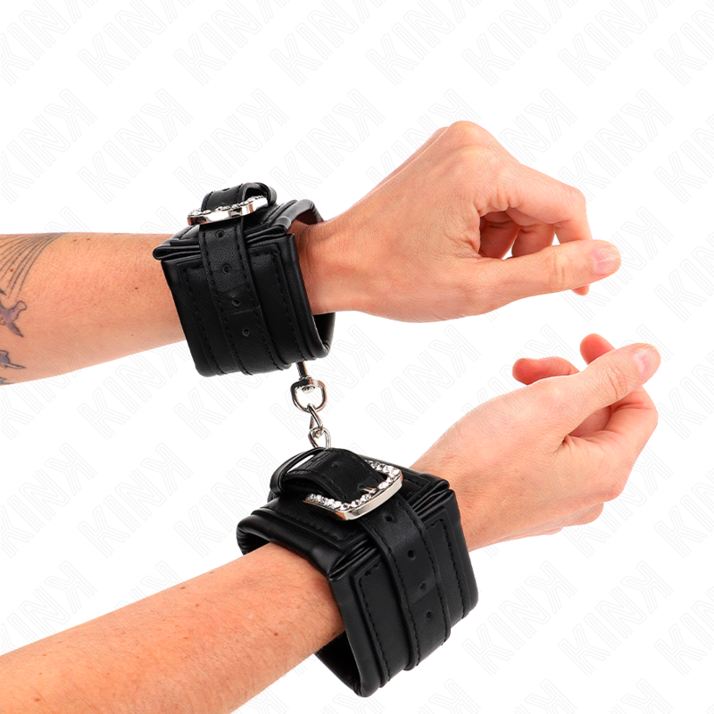KINK WRIST RESTRAINT Appareils-Poignets À Boucle Strass Noir Ajustable 25-32 C... — vue alternative