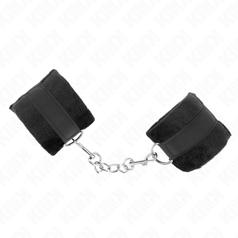 KINK WRIST RESTRAINT Manchettes Débutant Fourrure Noir 30 X 7 Cm — vue détaillée