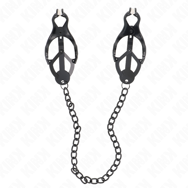 KINK NIPPLE GRIP Pinces À Metelles Trèfle Japonais Chaîne Noir 30 Cm - Aura Intime