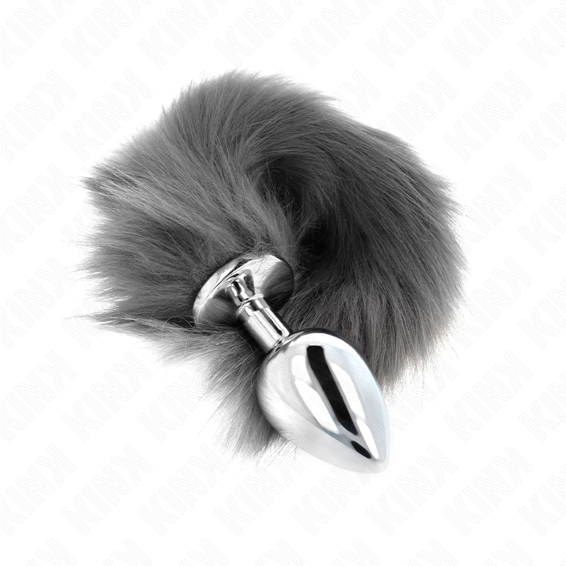 KINK PLEASURE PLUGS Plug Anal Taille L 10 X 4 Cm Queue Synthétique 40 Cm Gris... — vue détaillée