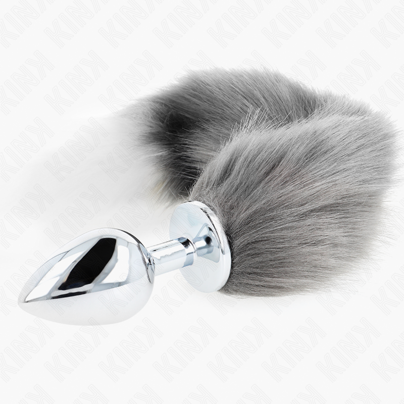 KINK PLEASURE PLUGS Plug Anal Taille L 10 X 4 Cm Queue Synthétique 40 Cm Gris... — vue alternative