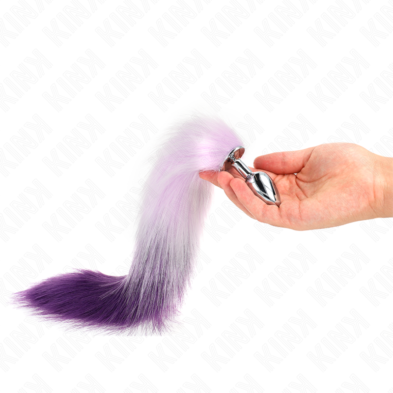 KINK PLEASURE PLUGS Plug Anal Taille S 7 X 3 Cm Queue Synthétique 40 Cm Violet - Aura Intime