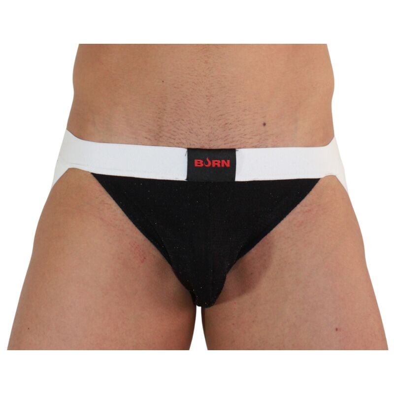 BURN 004 Jock Noir Brillant / Blanc M - Aura Intime