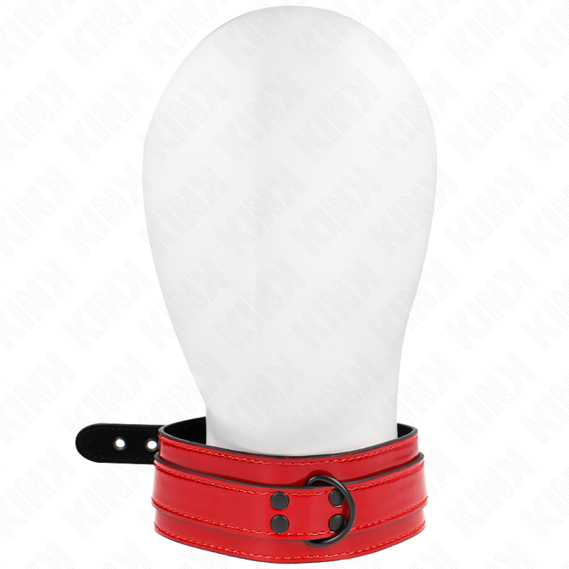 KINK COLLAR & GAG Collier Ajustable Rouge Vin 37,5-49,5 Cm X 5 Cm - Aura Intime