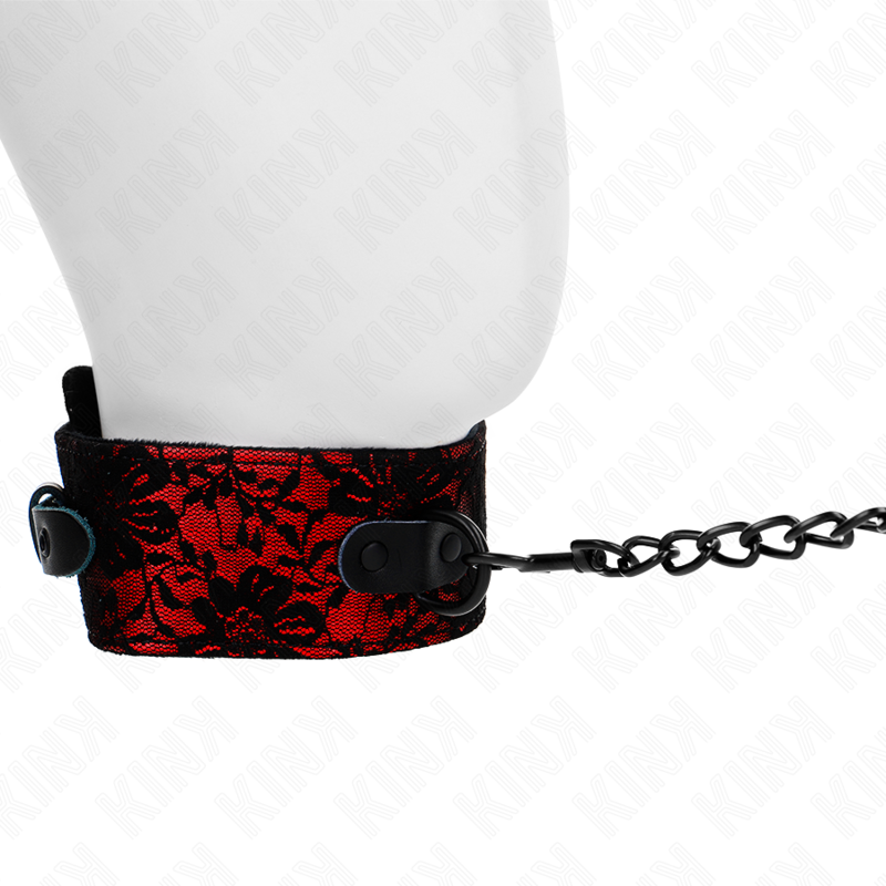 KINK COLLAR & GAG Collier Dentelle Ceinture Ceinture Cuir Vrai 105 Cm / 44 ... - Aura Intime