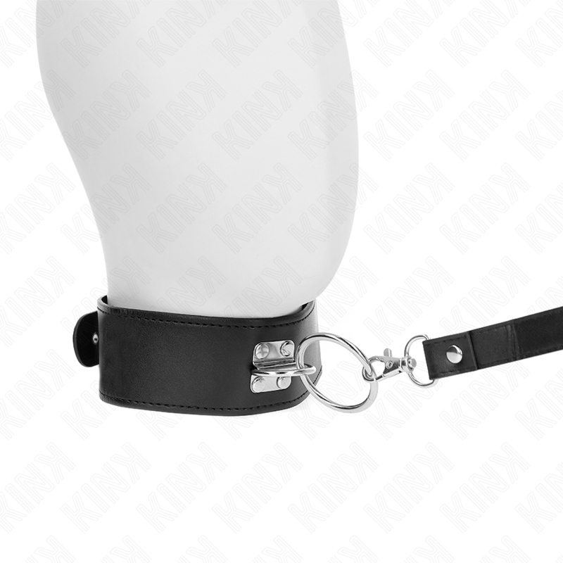 KINK COLLAR & GAG Laisse Cloutée 116 Cm Collier Sangle Cuir 50 X 5 Cm — vue détaillée