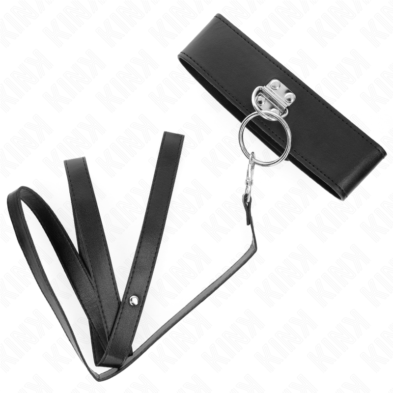 KINK COLLAR & GAG Laisse Cloutée 116 Cm Collier Sangle Cuir 50 X 5 Cm — vue arrière