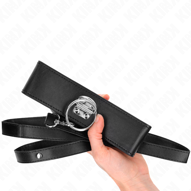 KINK COLLAR & GAG Laisse Cloutée 116 Cm Collier Sangle Cuir 50 X 5 Cm — accessoires inclus