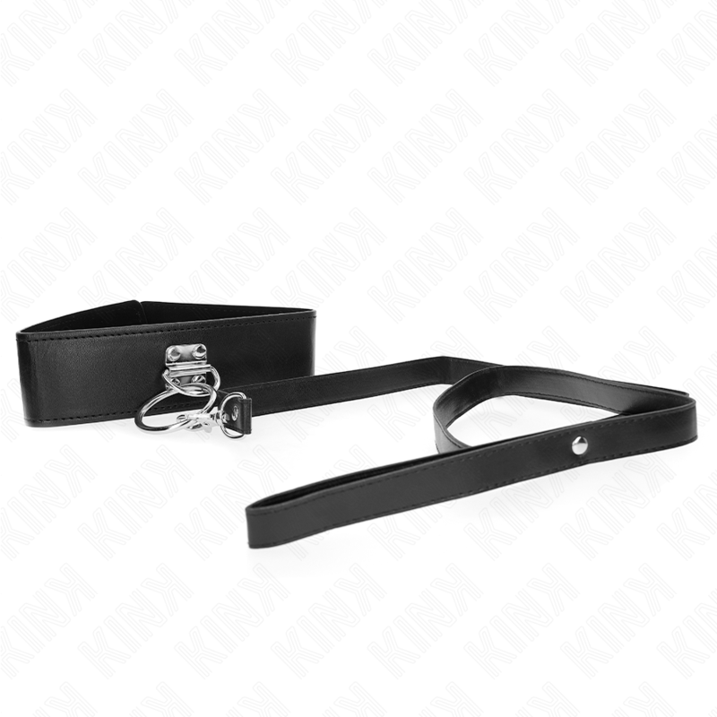 KINK COLLAR & GAG Laisse Cloutée 116 Cm Collier Sangle Cuir 50 X 5 Cm — vue alternative