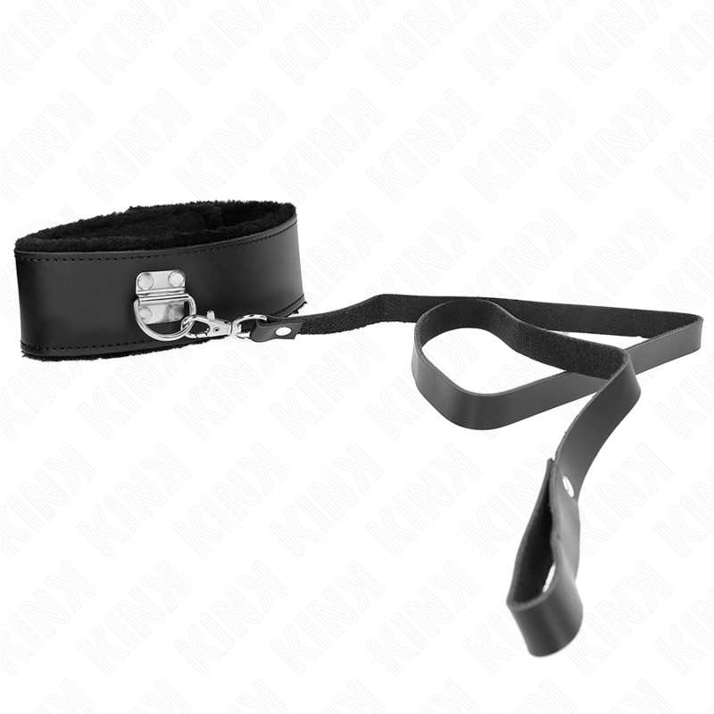 KINK COLLAR & GAG Collier Ceinture 116 Cm Bracelet Cuir Noir Ajustable 40-4... — vue arrière