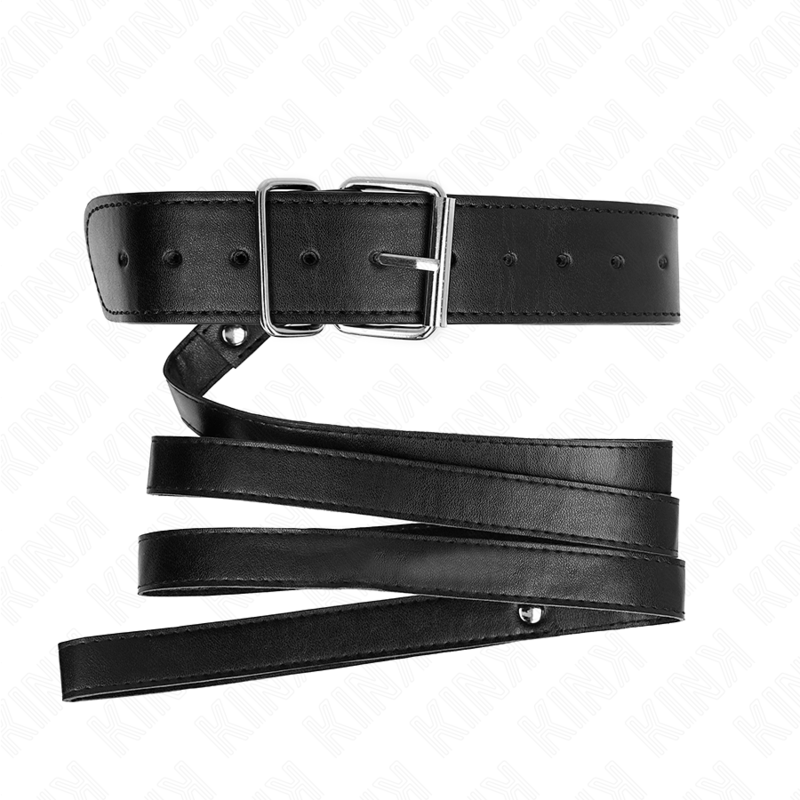KINK COLLAR & GAG Collier Ceinture 116 Cm Bracelet Noir Ajustable 32-50 Cm ... — vue détaillée