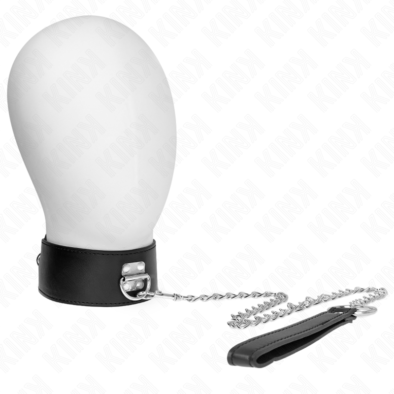 KINK COLLAR & GAG Collier Ceinture 65 Cm Large Bracelet Noir Ajustable 33,5... - Aura Intime