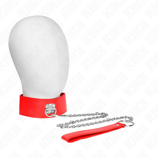 KINK COLLAR & GAG Collier Ceinture 65 Cm Large Bracelet Rouge Ajustable 33,... - Aura Intime